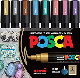 POSCA Marker Set  8 Medium Metallic Colors