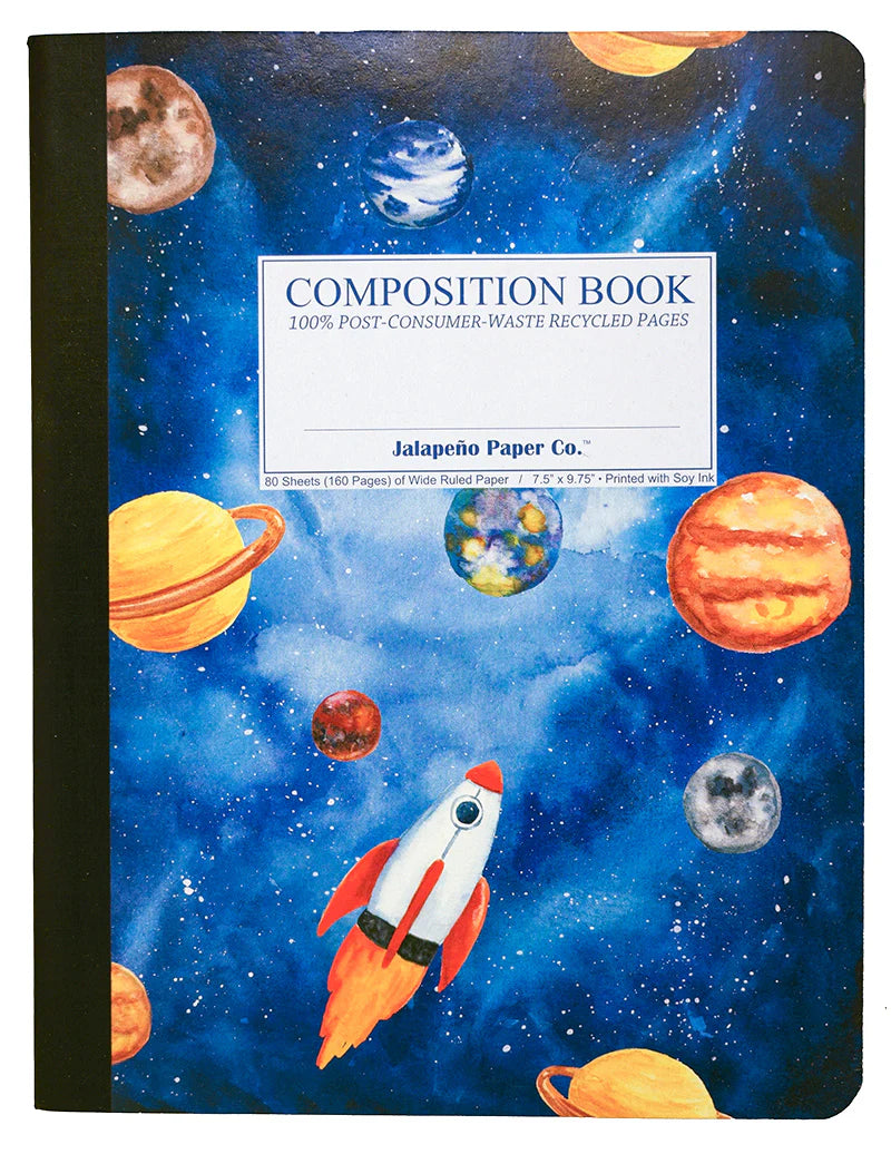Rocket Ship Composition Book (Wide Ruled Pages)